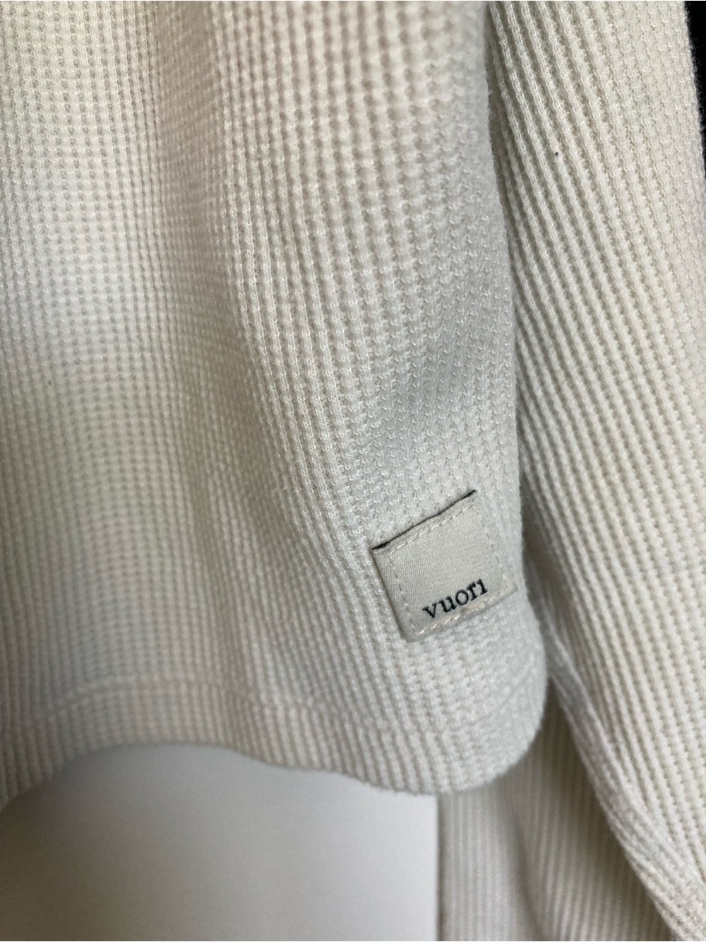Vuori Women's Ribbed Crew Neck Pullover in Light Cream - Picture 3 of 5